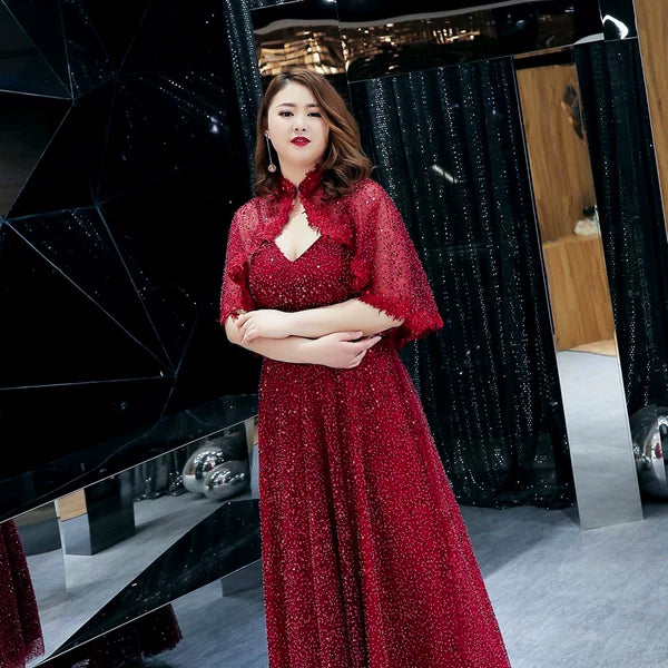Burgundy Evening Dress
