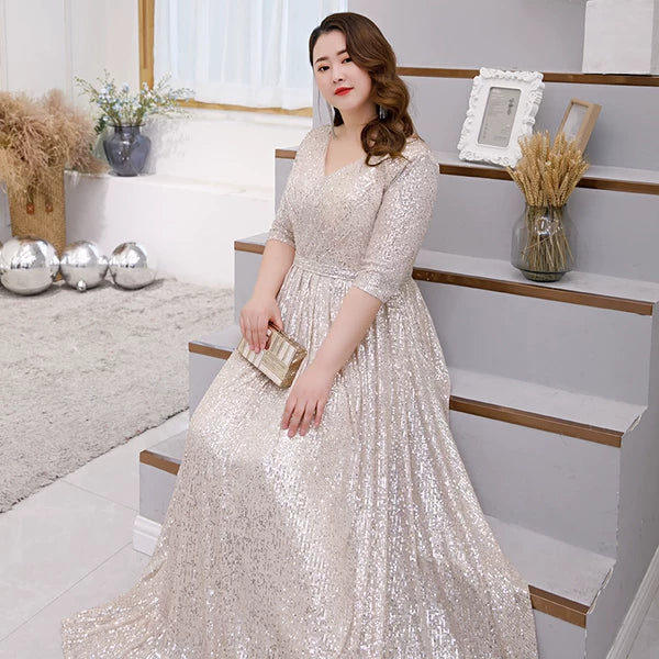 Elegant Champagne Evening Dress
