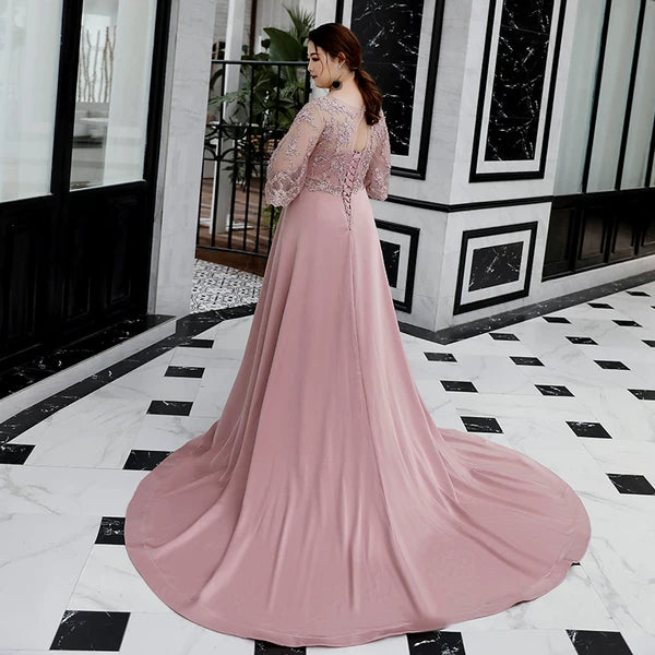 Elegant Fuchsia Evening Gown