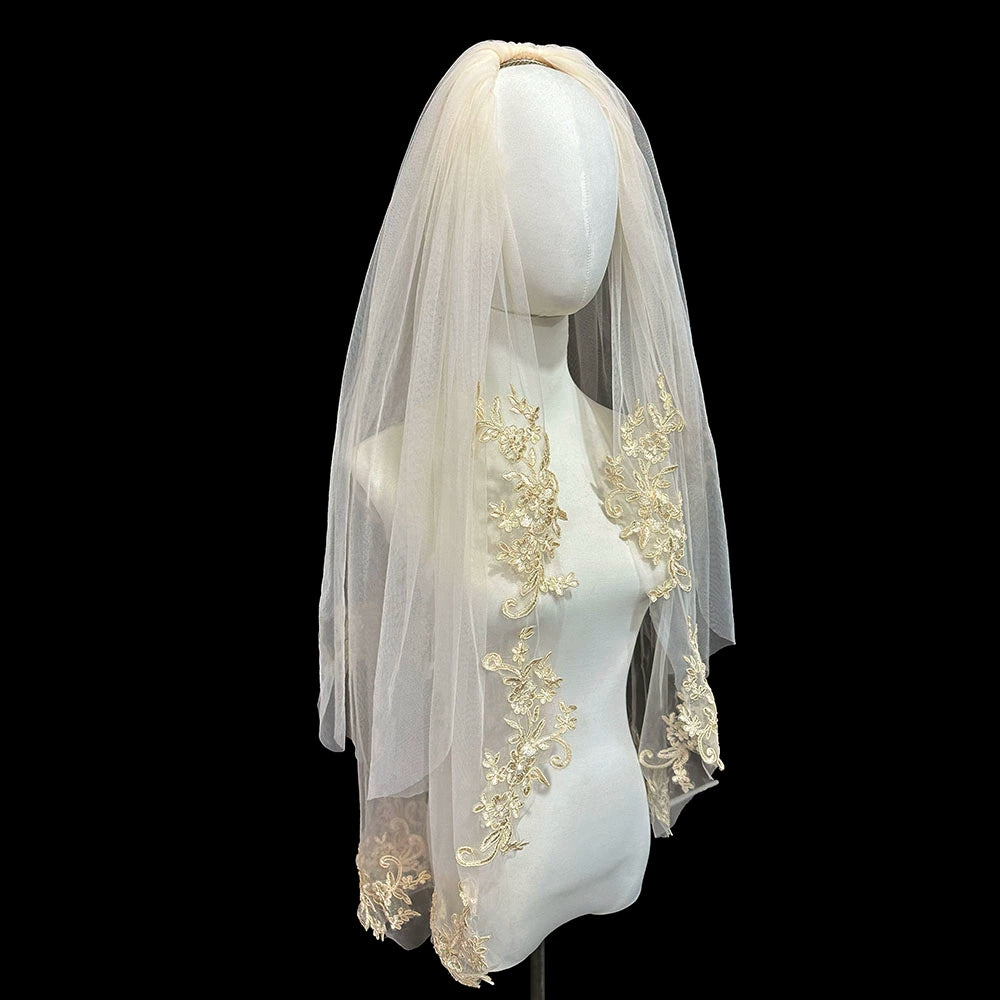 Champagne Double-Layer Bridal Veil