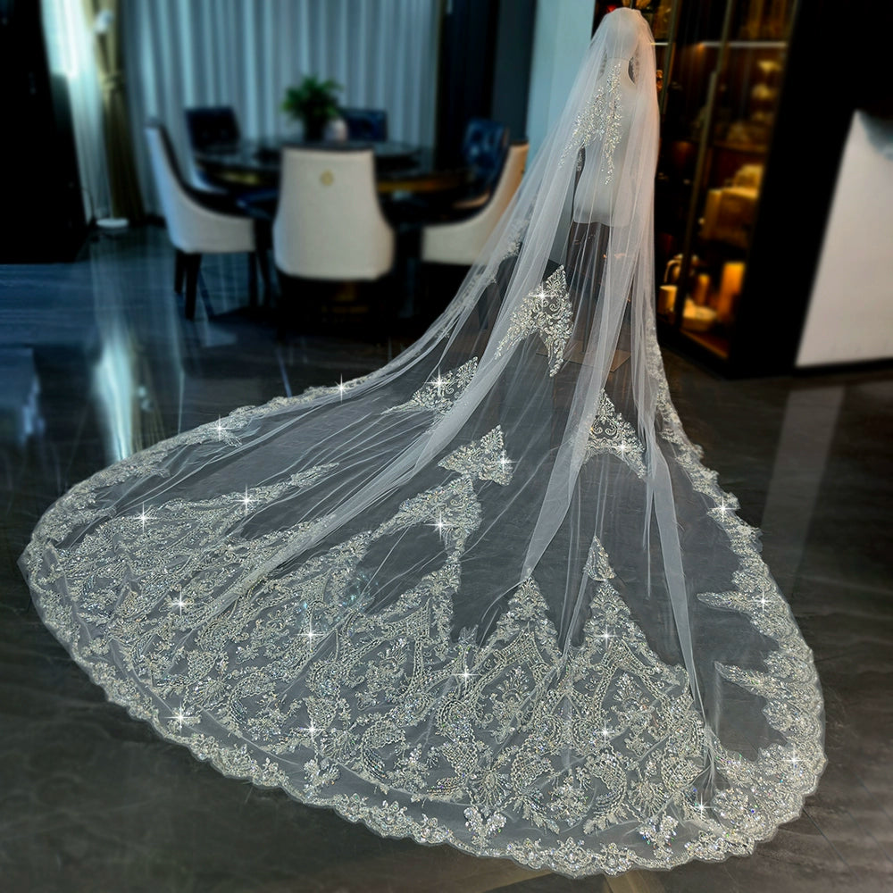 Wedding Veil Beaded Embroidered 3.5m