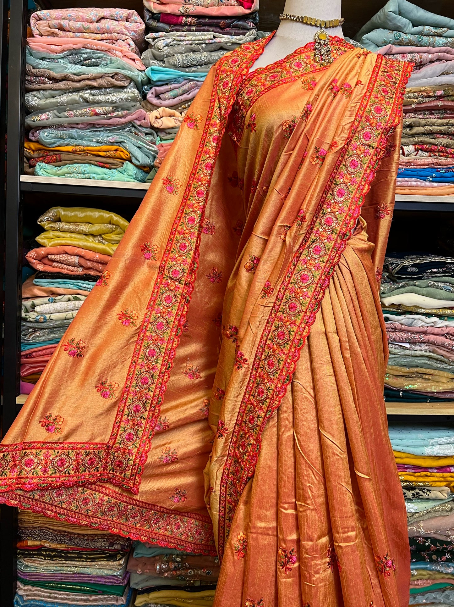 Indian Silk Beaded Saree