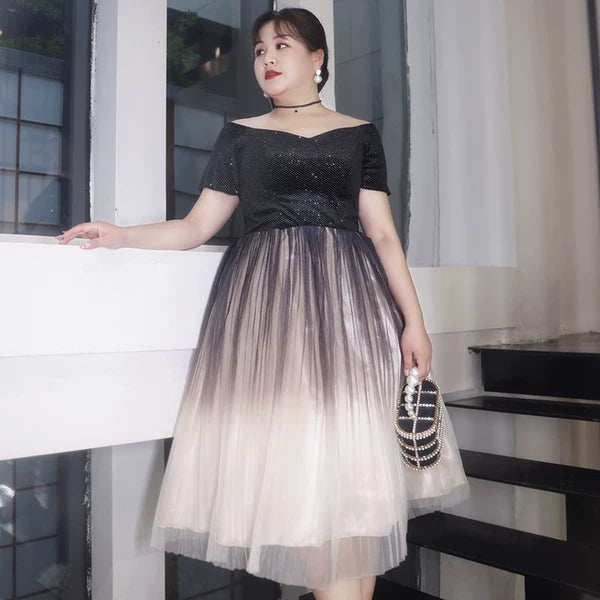 French Style Black Evening Dress