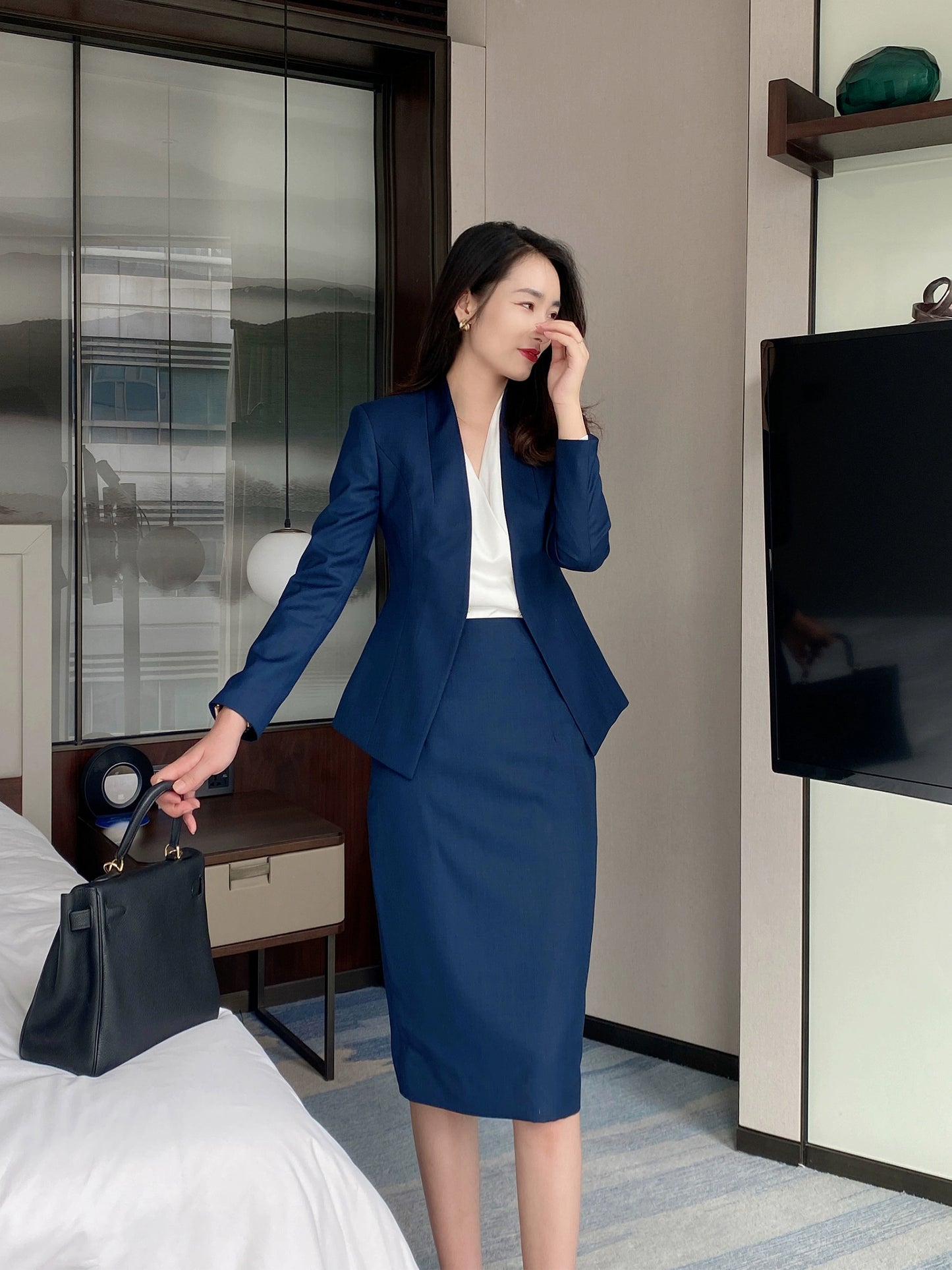 Premium Autumn Short Suit Fitted Jacket & Skirt Set