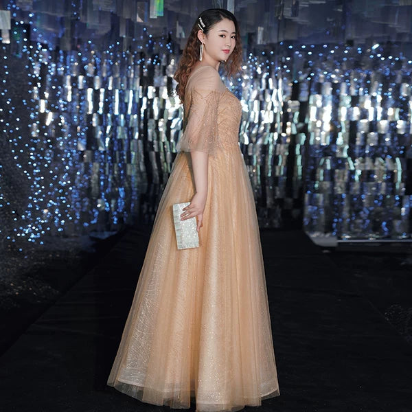 Golden Elegant Wedding Dress