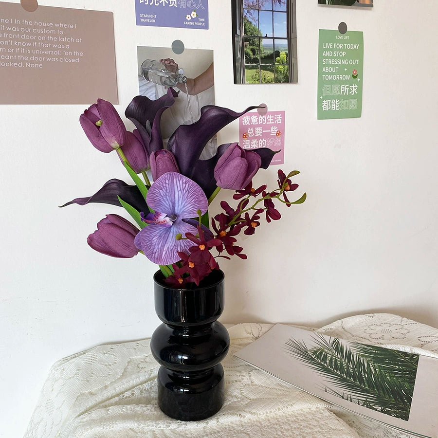 Deep Purple Calla Lily Handheld Silk Flower – Unique Home Vase for Weddings & Graduation