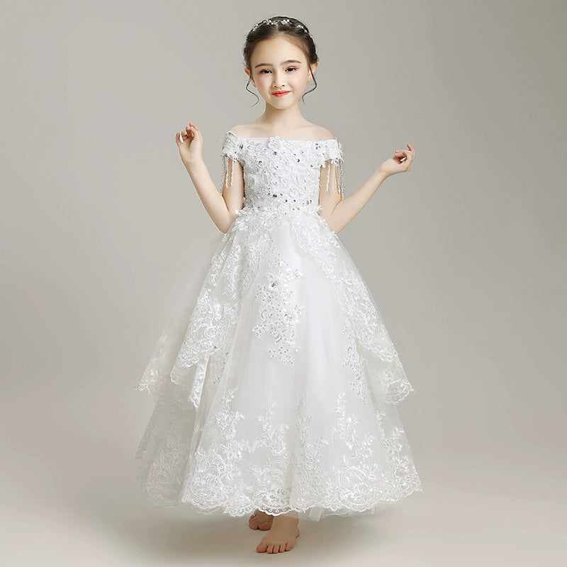Elegant Princess Wedding Dress for Little Girls - Western Style