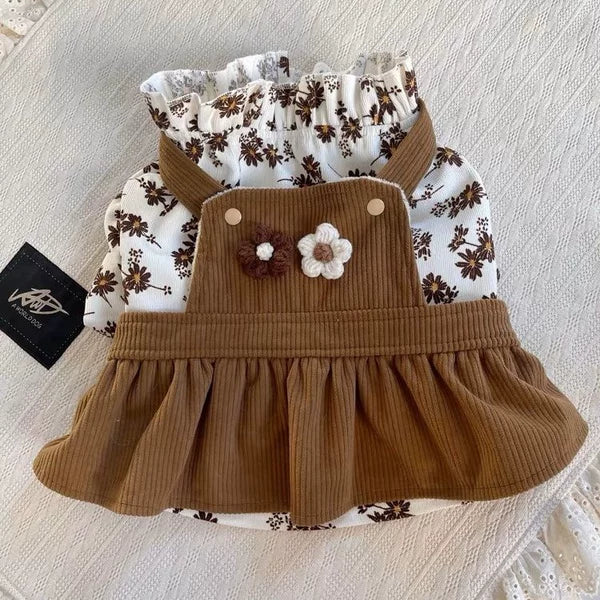 Tide Matching Couple Dog Overalls & Dress – Stylish Outfit