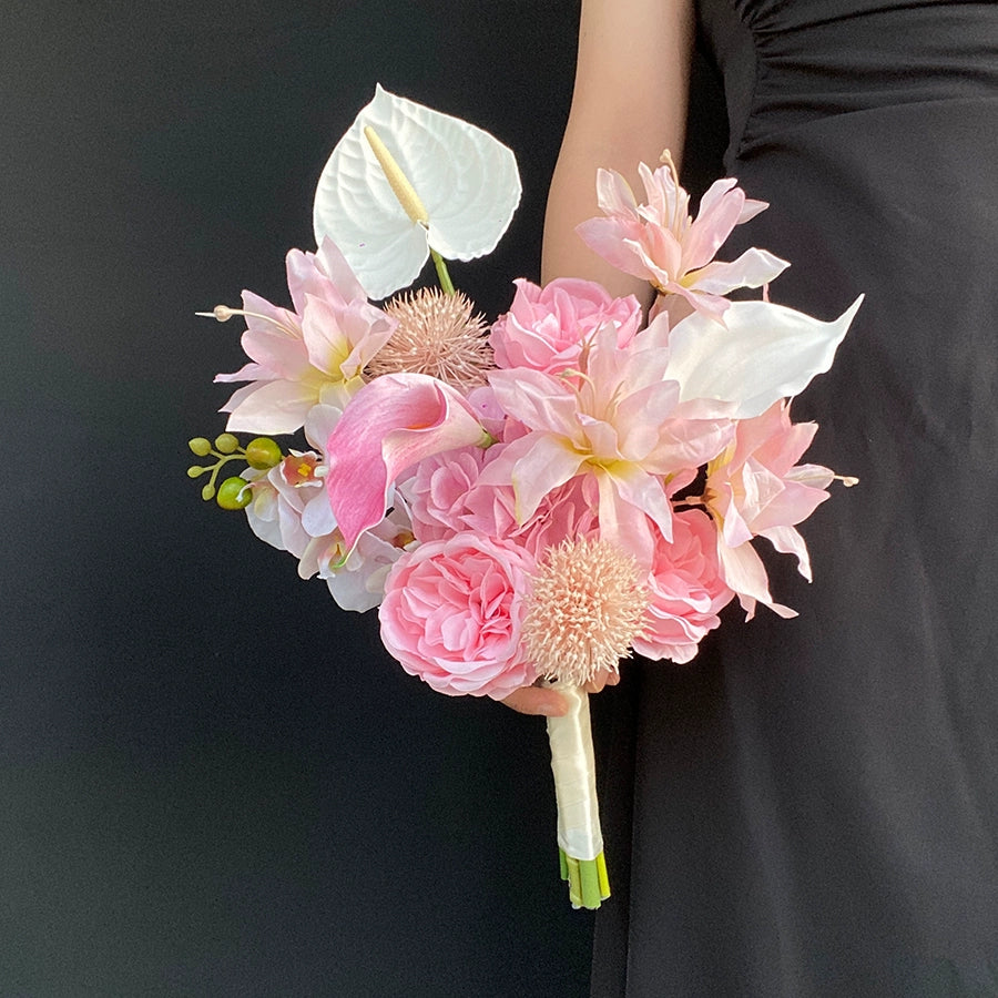 Pink Phalaenopsis Mixed Bouquet Fresh Home Hotel Décor
