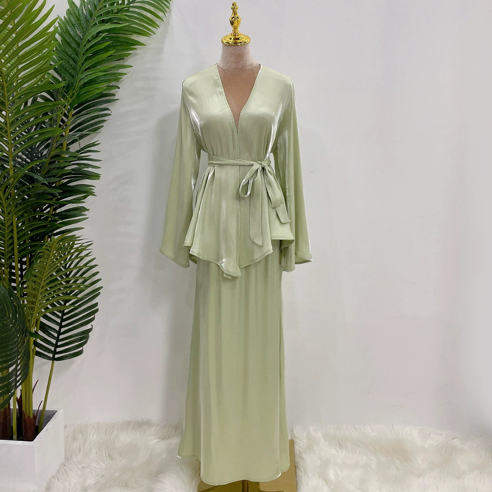 Elegant Colorful Fresh Set Dress with Matching Skirt