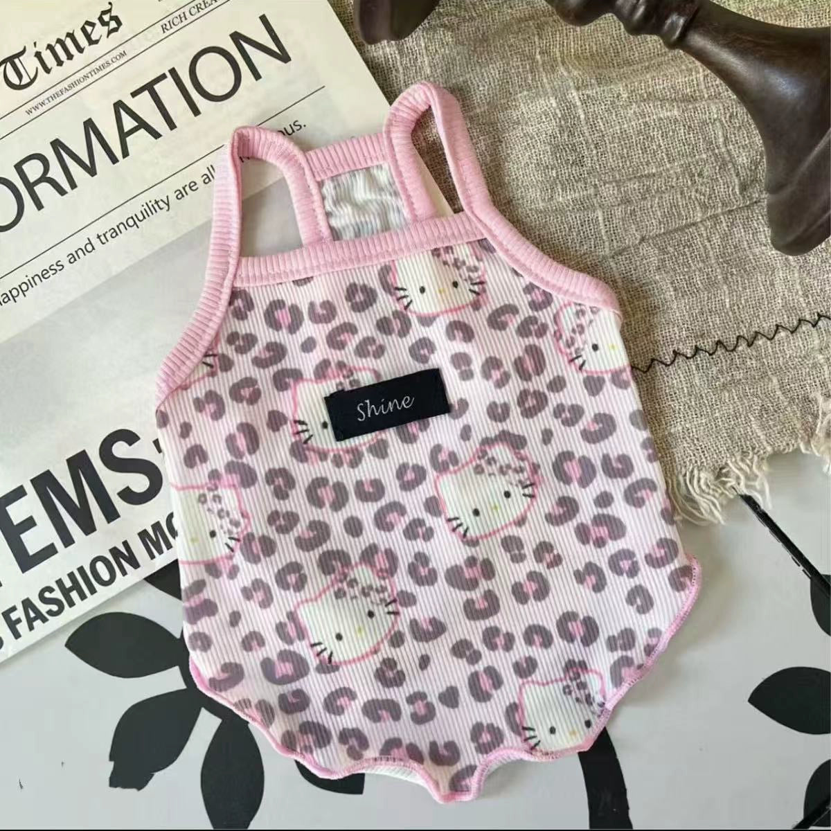 Pet Summer Silk Cool Cloth with Leopard Print Lifting Effect