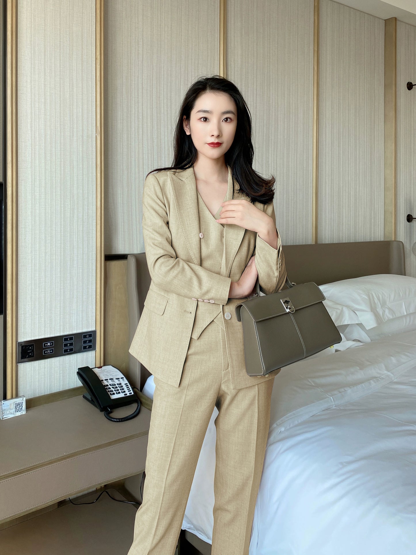 Summer Yellow Women's Sophisticated Suit Set – Jacket, Vest, Trousers