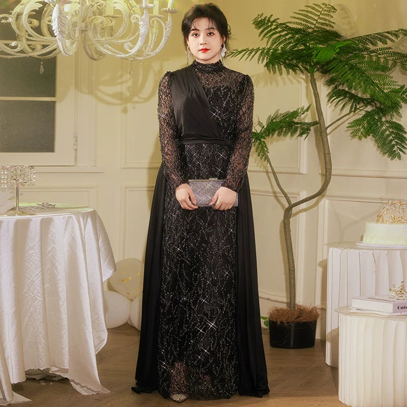 Elegant Plus Size Evening Dress Cheongsam - Classic Chinese Style