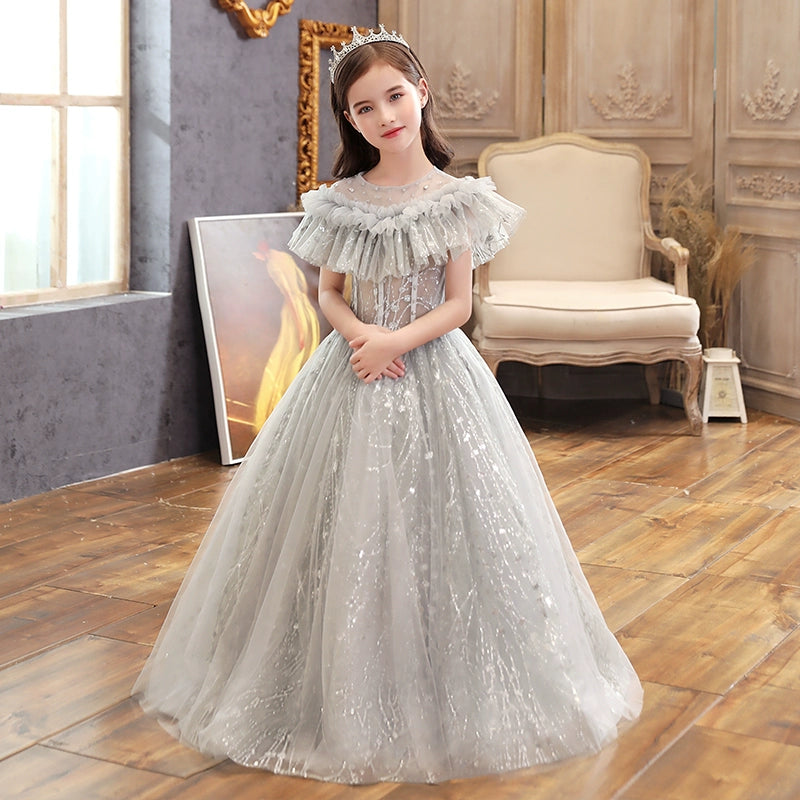 Elegant Children's Wedding Dress Flower Girl Piano Performance Costume