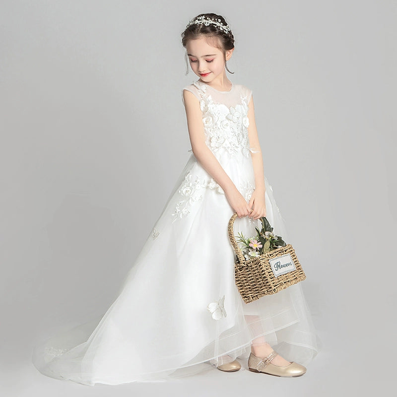 Elegant Girl's Evening Dress Piano Performance Costume Flower Girl Gown