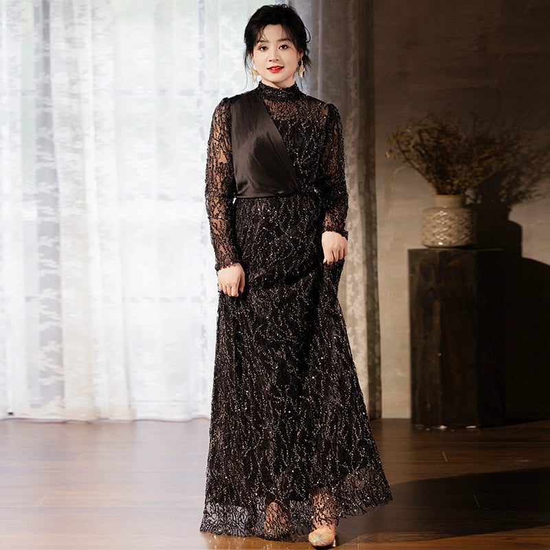 Elegant Plus Size Evening Dress Cheongsam - Classic Chinese Style