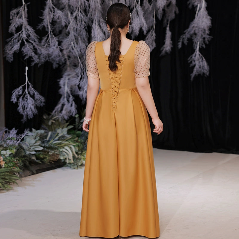 Elegant Orange Evening Gown