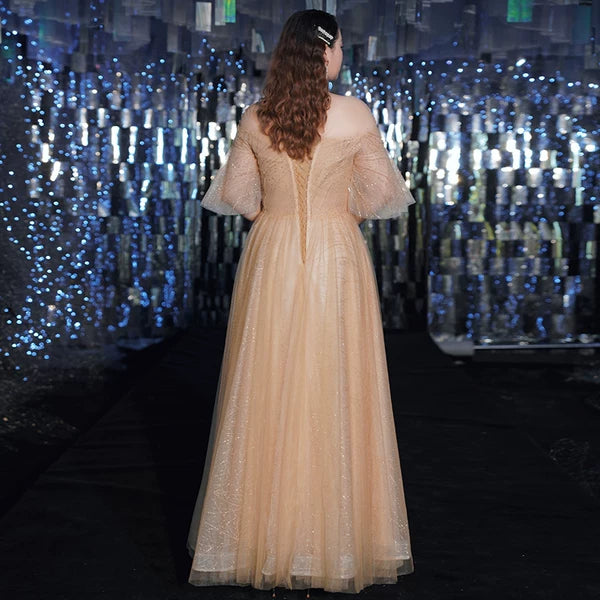 Golden Elegant Wedding Dress