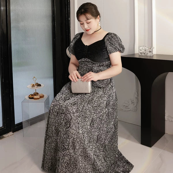 Elegant French Winter Evening Dress Plus Size