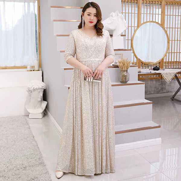 Elegant Champagne Evening Dress