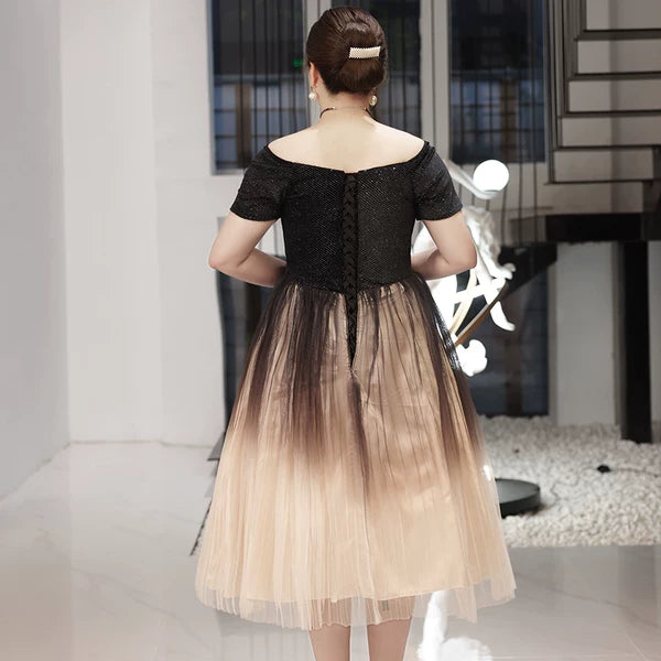 French Style Black Evening Dress