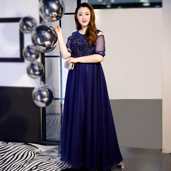 Tibetan Green Off-The-Shoulder Evening Dress