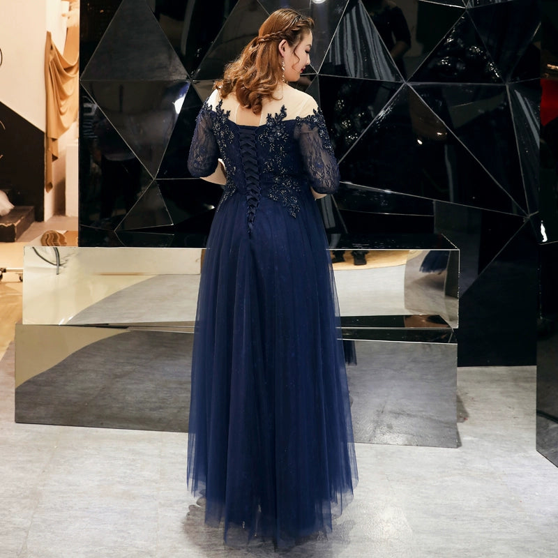 French Style Plus Size Evening Dress