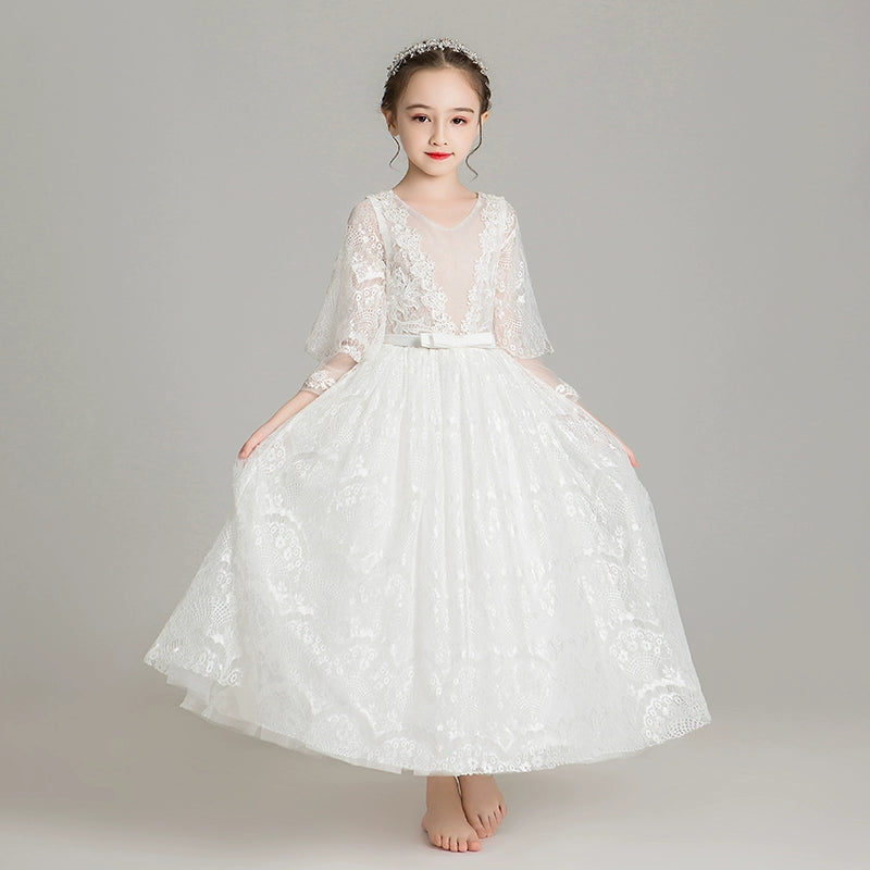 Elegant Princess Gown for Girls: Perfect Wedding, Piano Performance, Pageant Dress