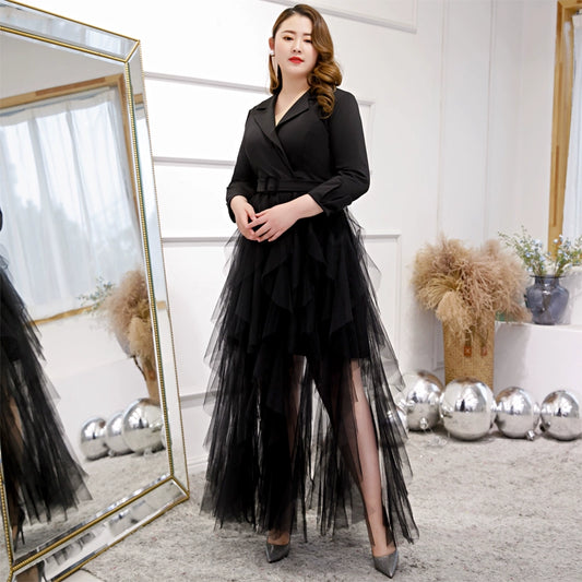 Elegant Black French Evening Dress