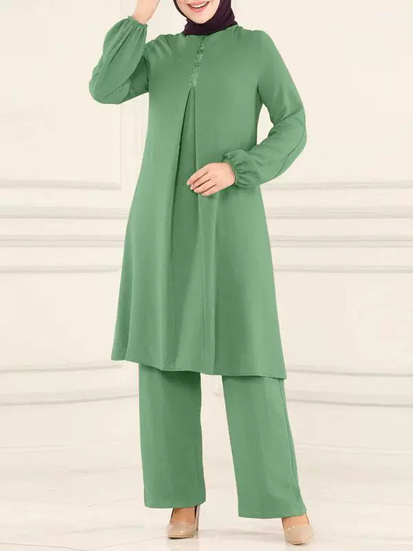 Ethnic Long Dress Set Maxi Length Oversize