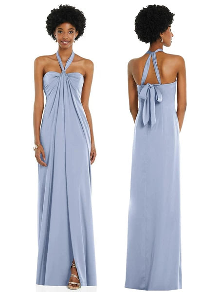 Azure Satin Bridesmaid Dresses