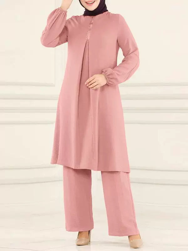 Ethnic Long Dress Set Maxi Length Oversize