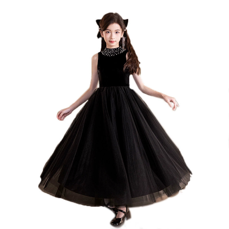 Black Princess Velvet Dress