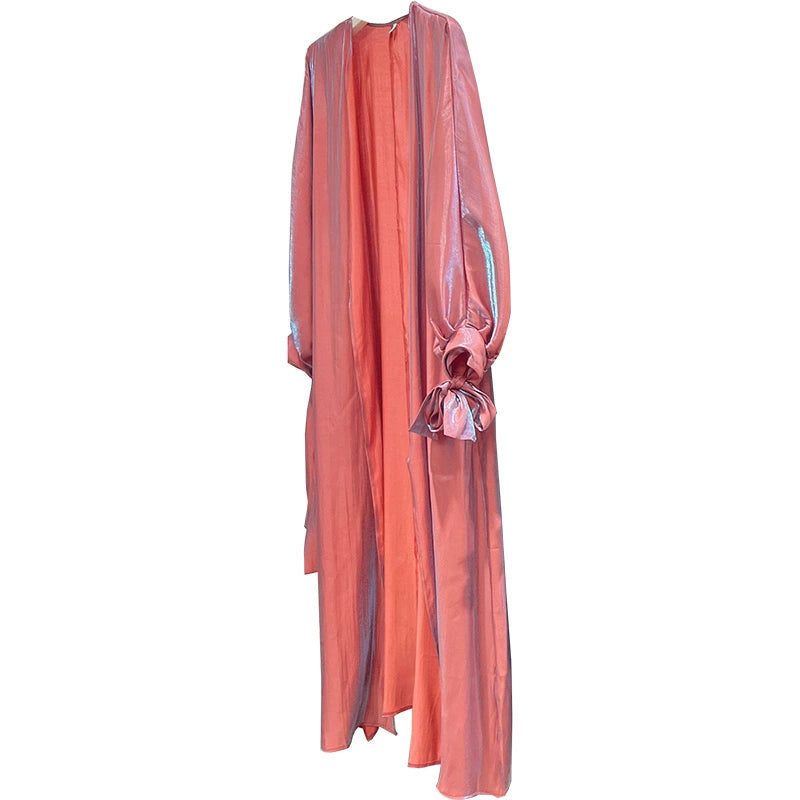 Elegant Puff Sleeve Cardigan Summer Skirt with Lace Detail