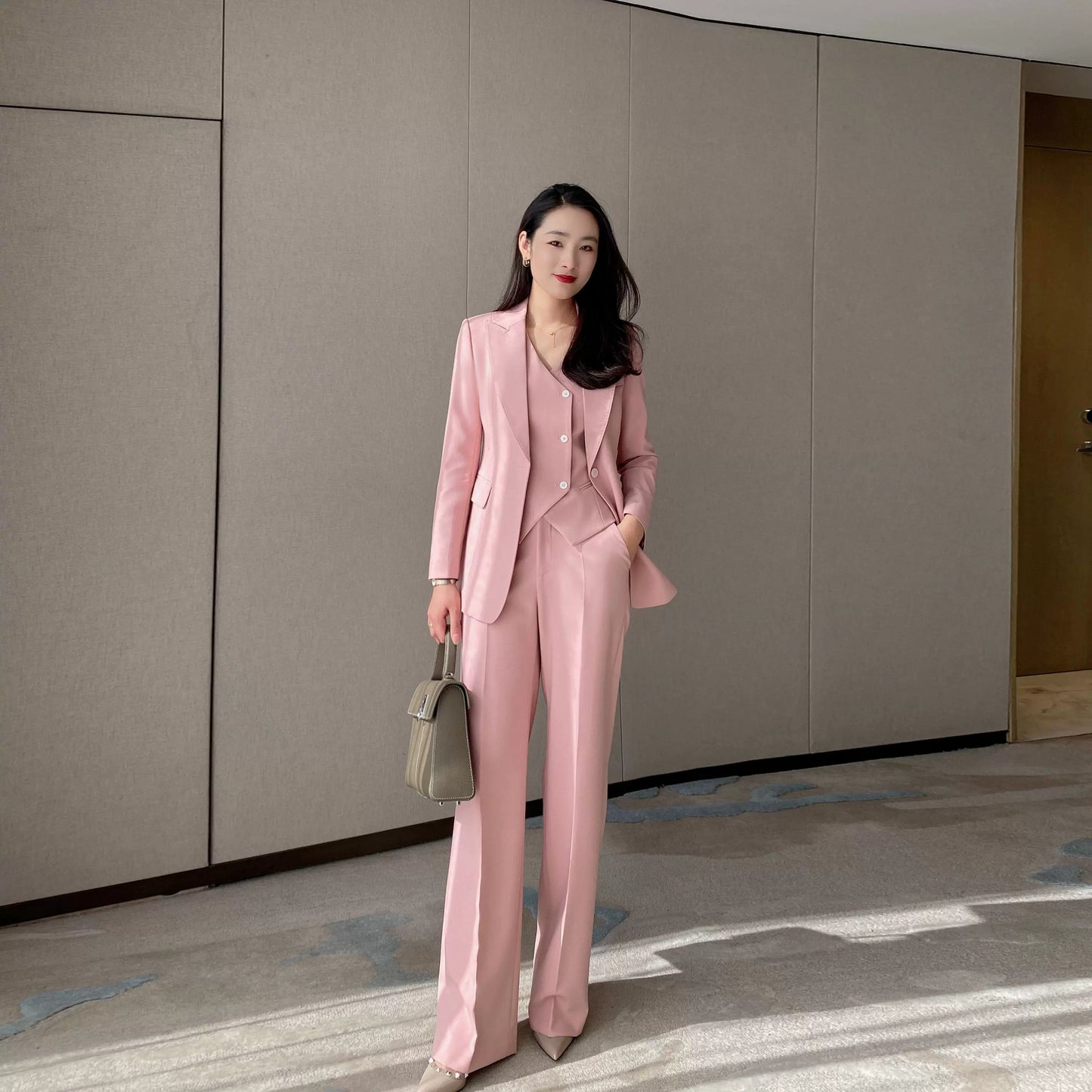 Spring Fuchsia Classic 3-Piece Suit Set – Jacket, Vest & Trousers