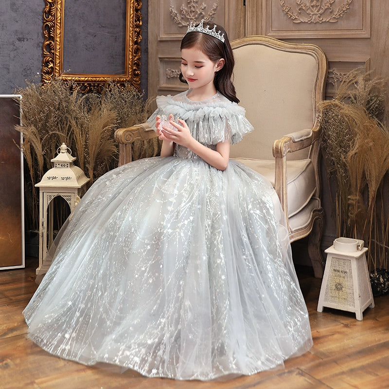Elegant Children's Wedding Dress Flower Girl Piano Performance Costume