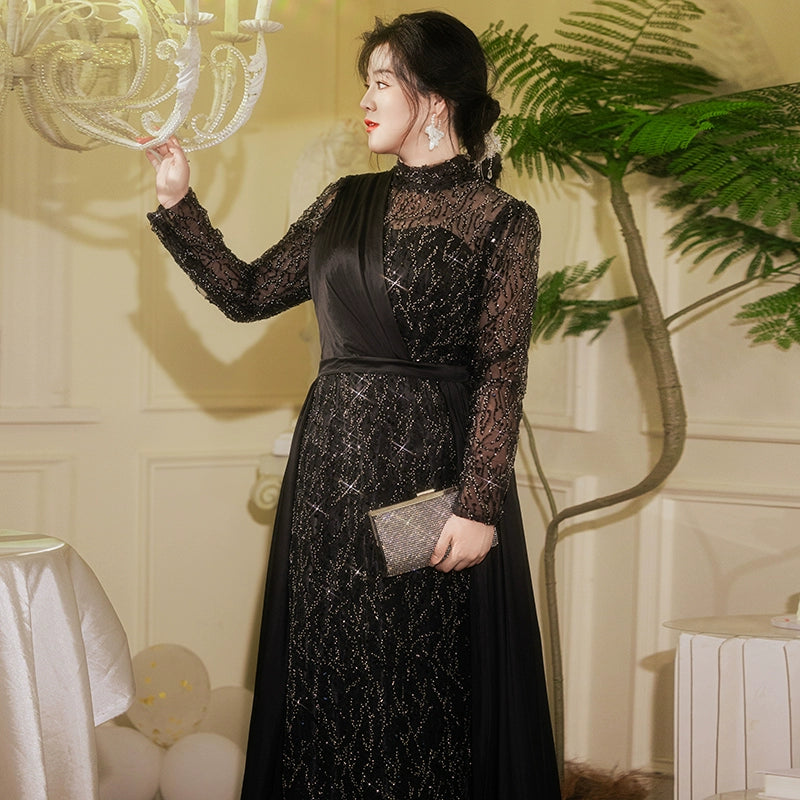 Elegant Plus Size Evening Dress Cheongsam - Classic Chinese Style