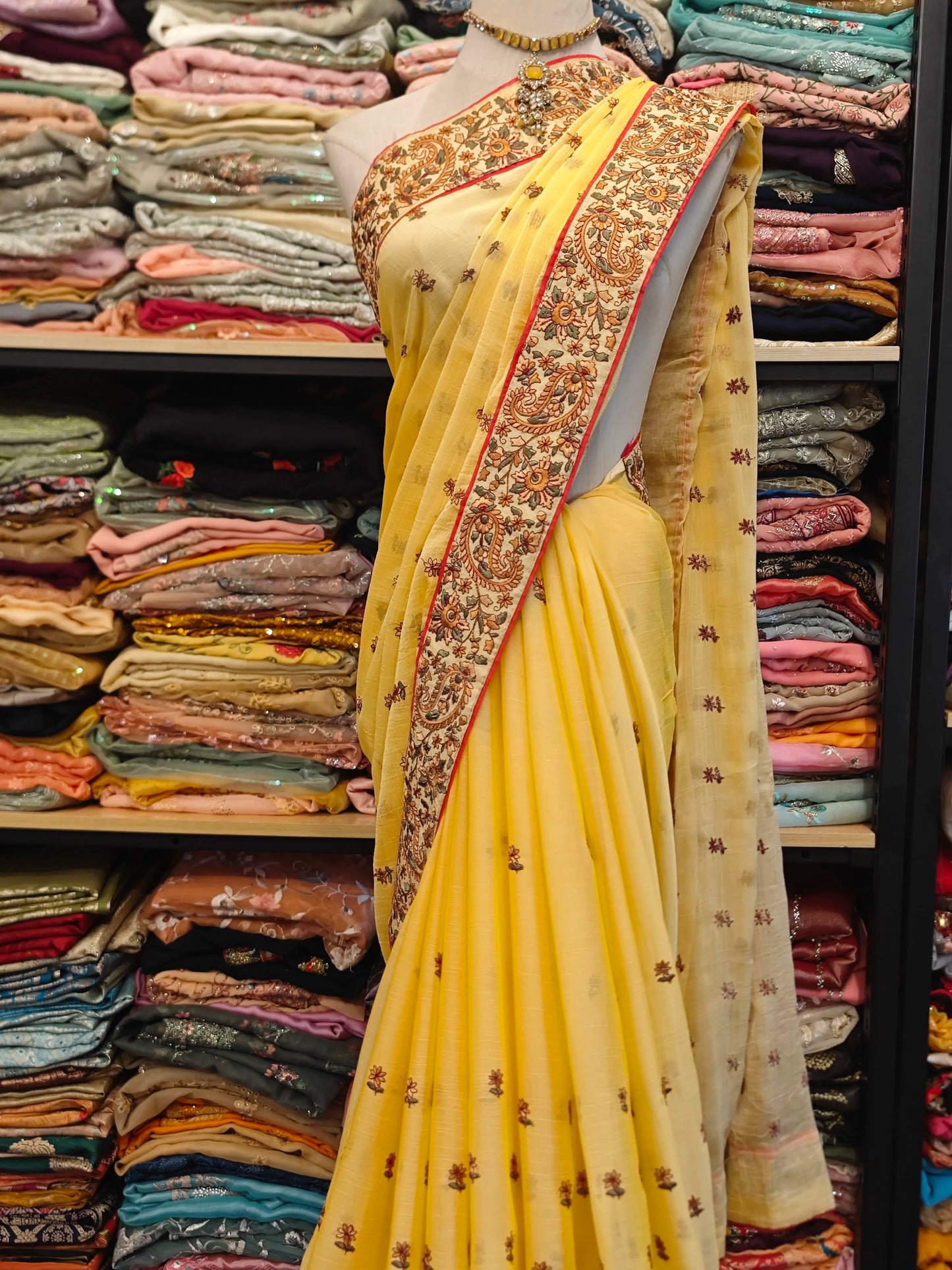 Smoky Blue Beaded Sari