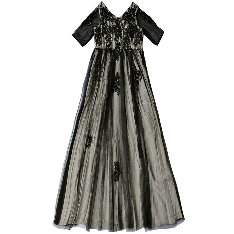 Black Elegant A-Line Wedding Dress