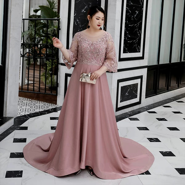 Elegant Fuchsia Evening Gown
