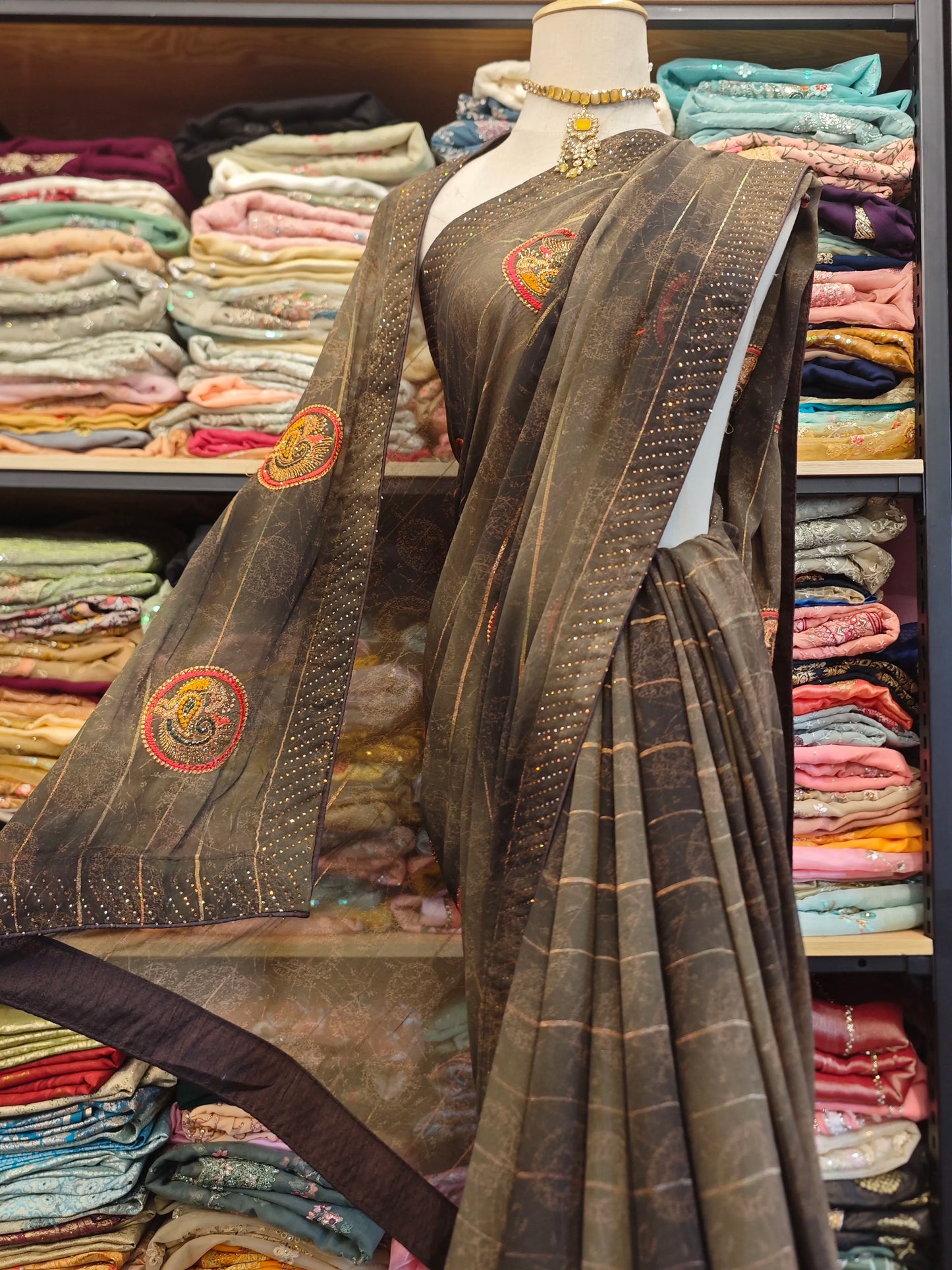 Beaded Embroidered Saree
