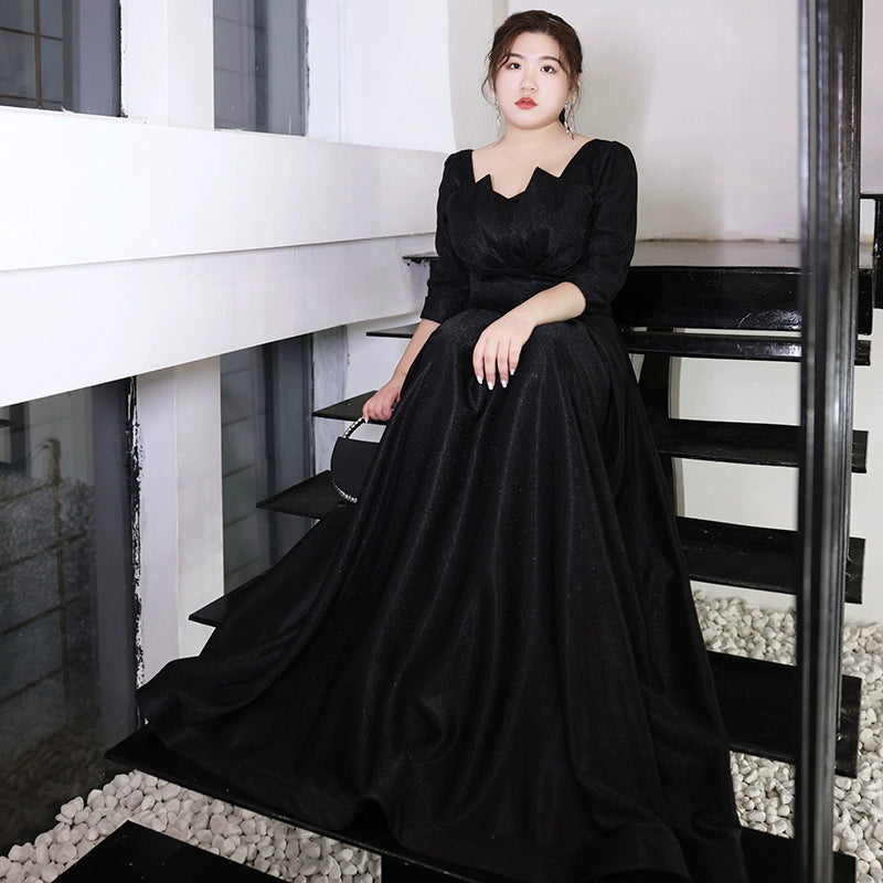 Black Evening Dress, High Quality, A-line