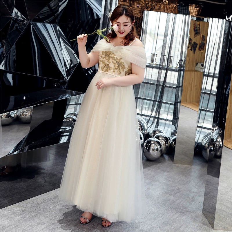 Elegant Champagne Bridesmaid Dress