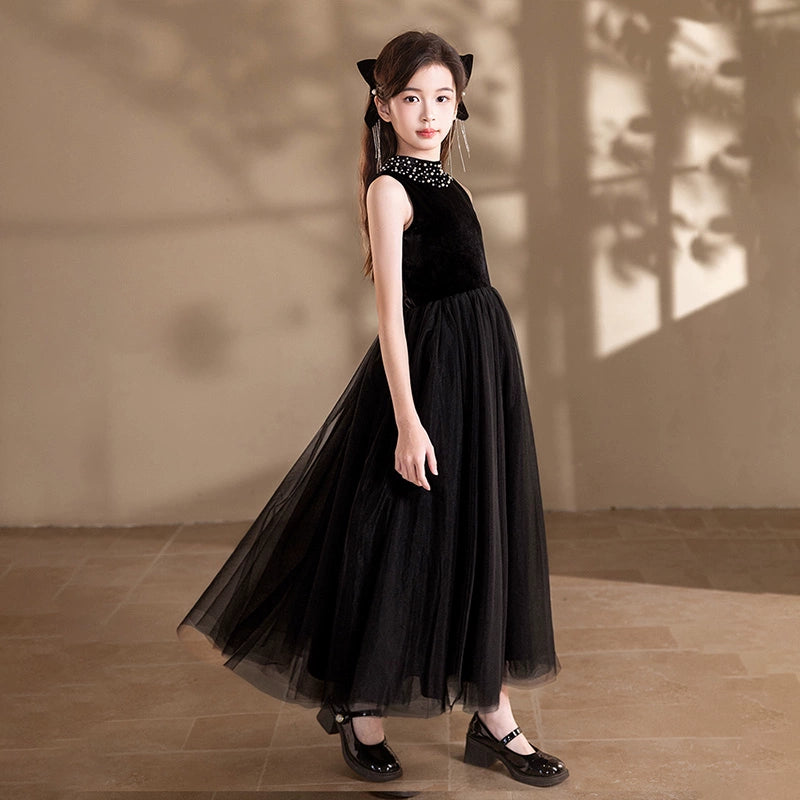 Black Princess Velvet Dress