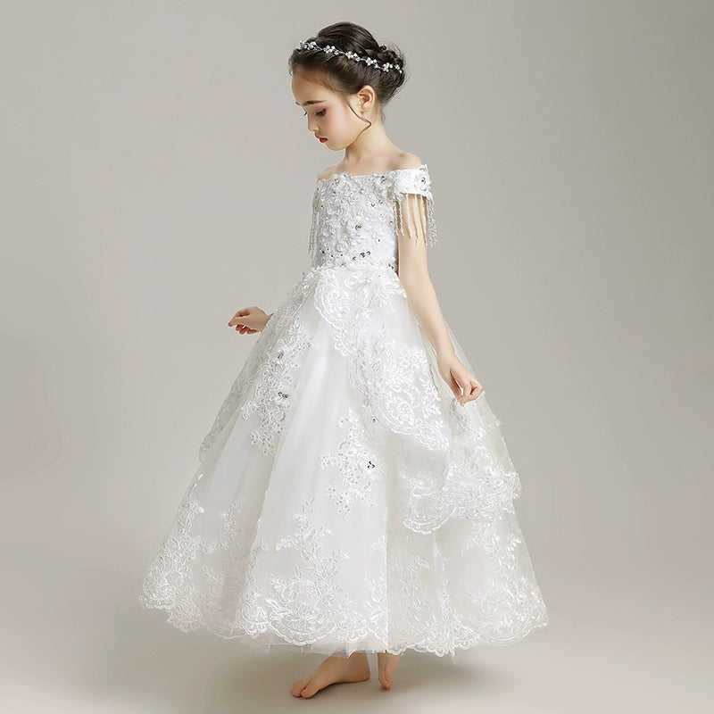 Elegant Princess Wedding Dress for Little Girls - Western Style