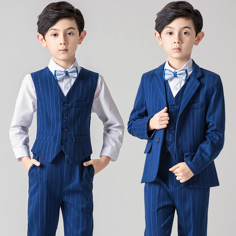 Elegant Vest Suit Set: Boys' Piano Performance & Flower Boy Outfit