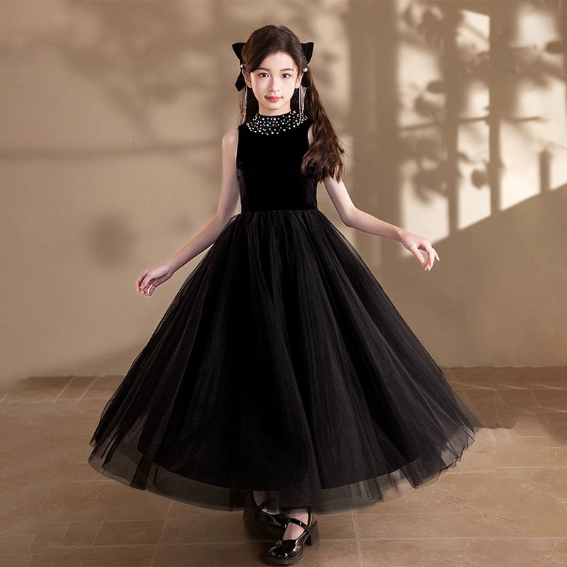 Black Princess Velvet Dress