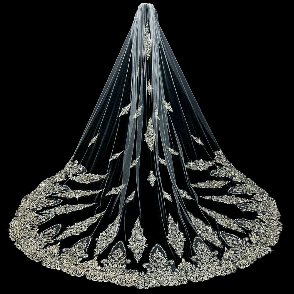 Wedding Veil Beaded Embroidery