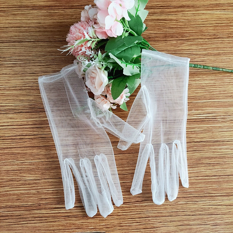 Wedding Gloves Long Winter White Satin