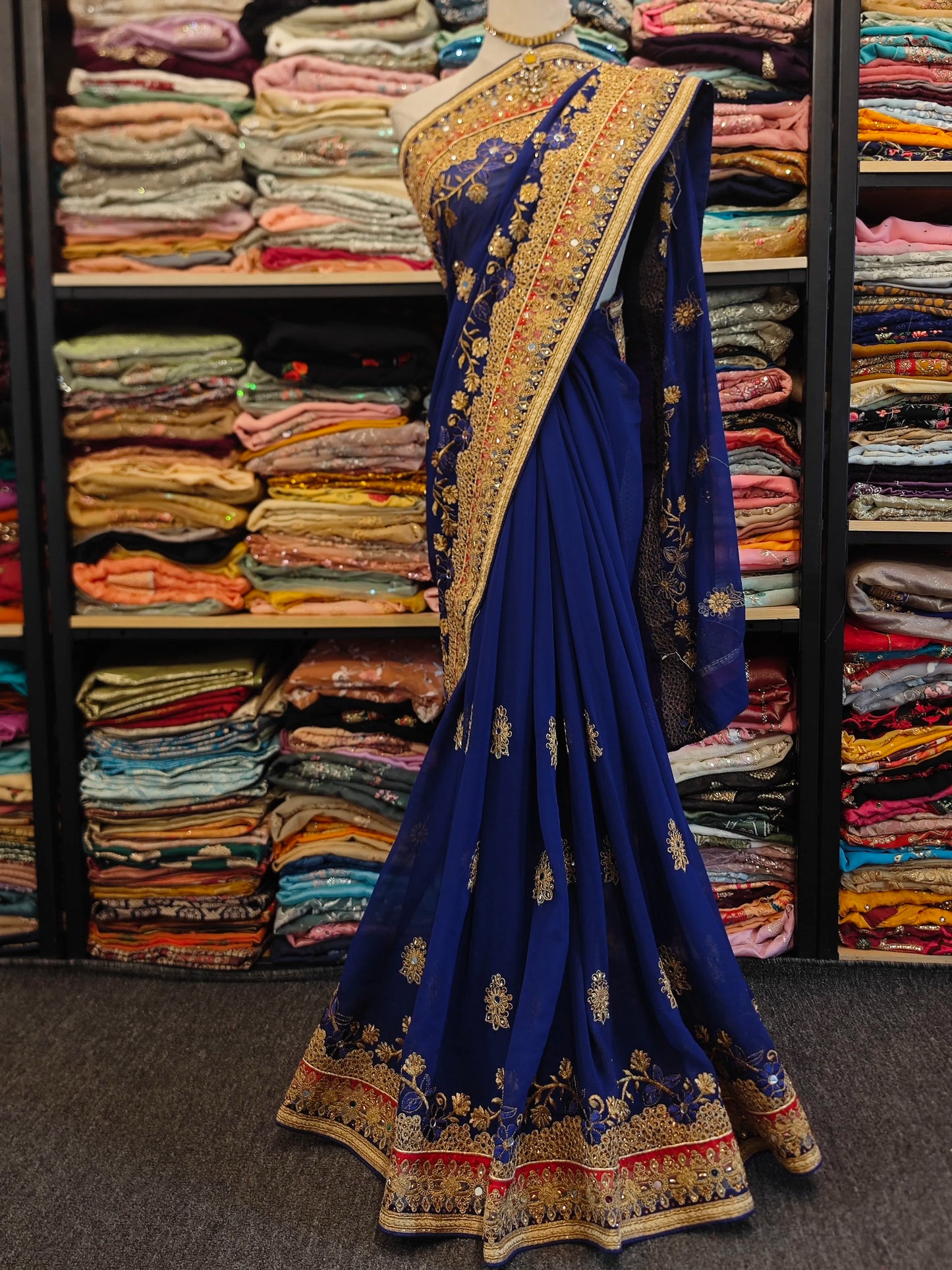 Indian Saree Beaded Embroidered